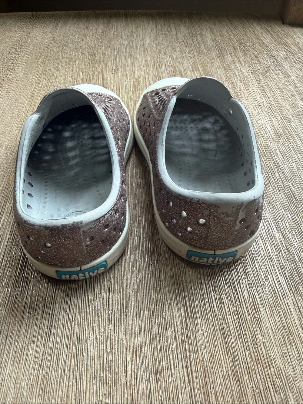 Native Jefferson Bling Sandal Shoes Metal Bling waterproof toddler girl sz C5